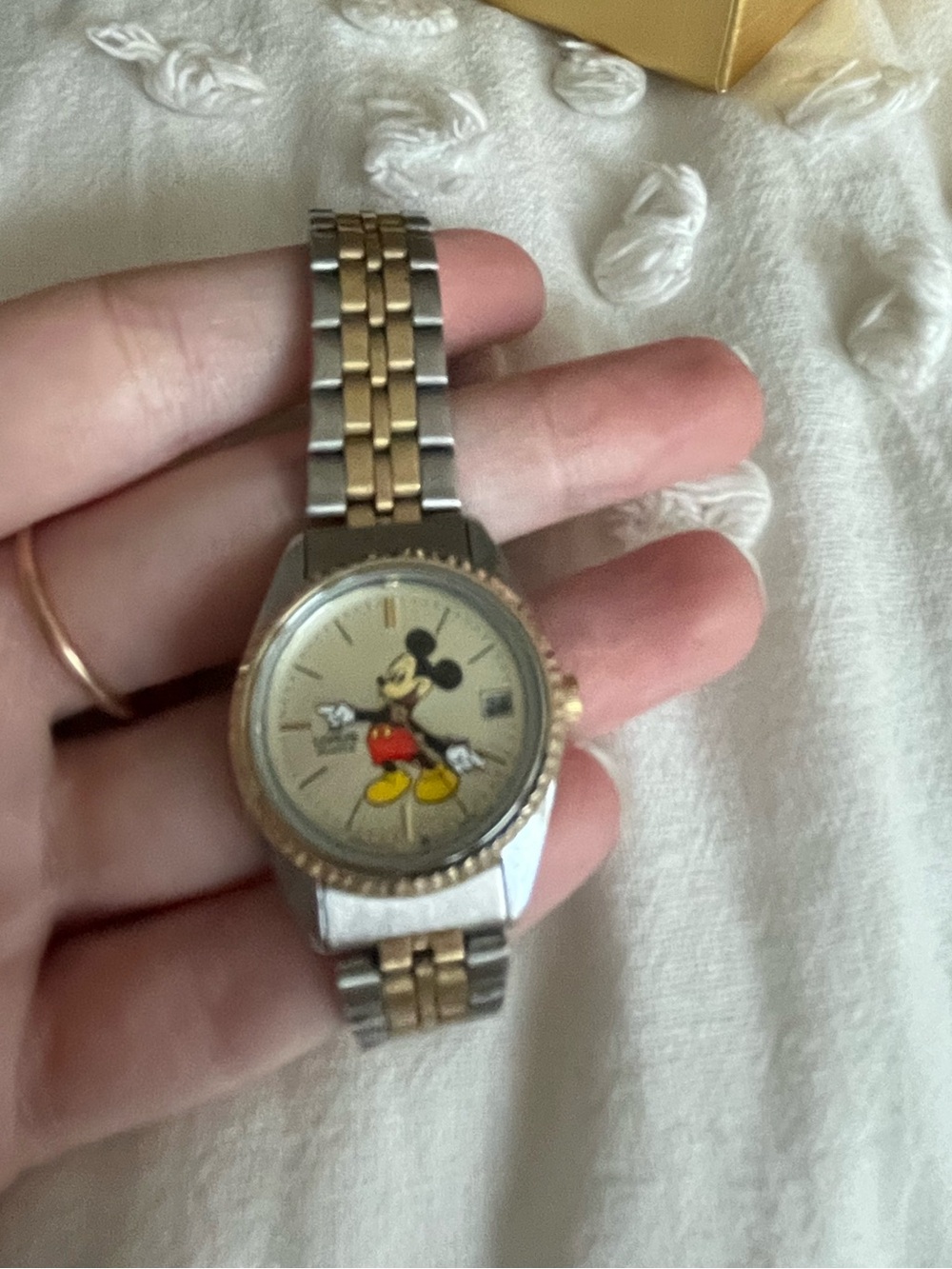 Lorus Quartz Two-Tone Mickey Mouse Wristwatch